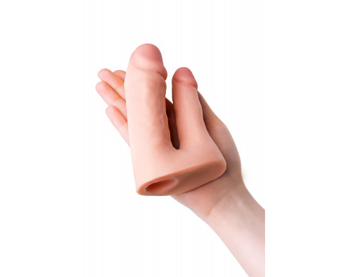 Насадка TOYFA XLover Double Pleasure  реалистичная для двойного проникновения , TPR, телесный, 19 см