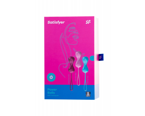 Набор вагинальных шариков Satisfyer Balls C02 Double, силикон, ассорти, Ø 3,2 см.