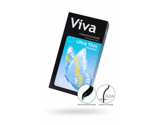 Презервативы VIVA  Ультратонкие 12 шт, латекс, 18,5 см