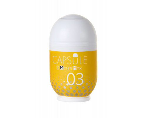 Мастурбатор нереалистичный MensMax CAPSULE 03 Kanoko, TPE, желтый, 8 см