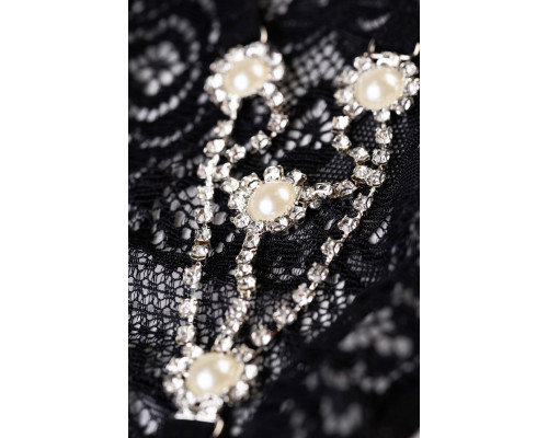 Трусики со стразами Joli Pearl, черный, OS