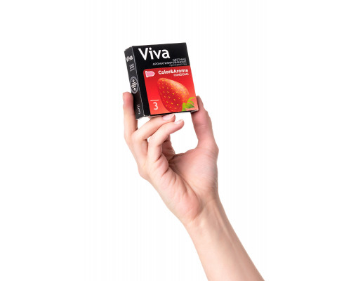 Презервативы VIVA Цветные ароматизированные 3 шт, латекс, 18,5 см