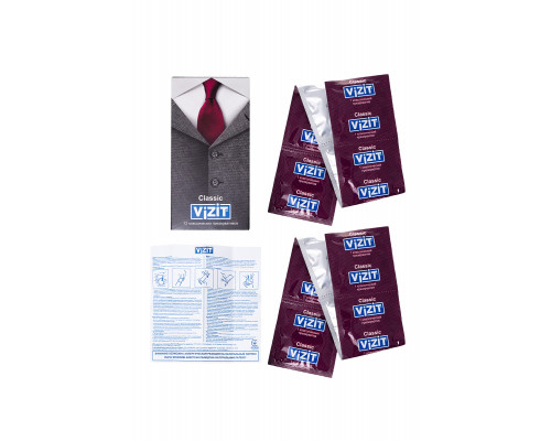 Презервативы VIZIT Classic Классические 12 шт, латекс, 18 см
