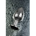 Анальная втулка Metal by TOYFA, металл, серебряная, с чёрным кристаллом, 9,2 см, Ø 4 см, 430 г