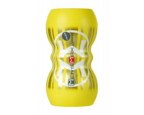 Мастурбатор нереалистичный MensMax Smart Doubble, TPE, желтый, 14,5 см