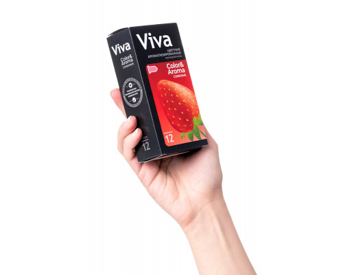 Презервативы VIVA  Цветные ароматизированные 12 шт, латекс, 18,5 см