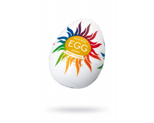 Нереалистичный мастурбатор TENGA Egg  Shiny Pride Edition, TPE, белый, 6,1 см
