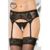 Пояс для чулок и стринги кружевные SoftLine Collection, чёрный, M/L