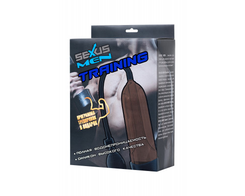 Помпа для пениса Sexus Men Training, вакуумная, механическая, ABS пластик, черный, 25 см