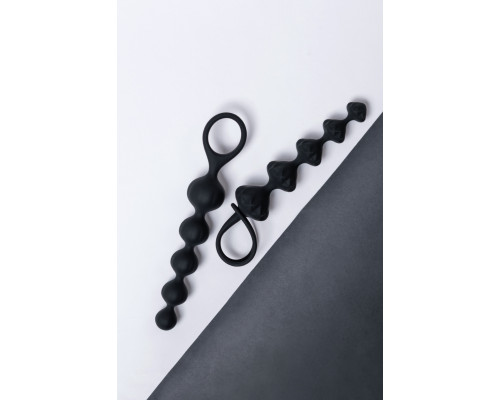 Набор анальных цепочек Satisfyer Beads, силикон, черный, 27 см.