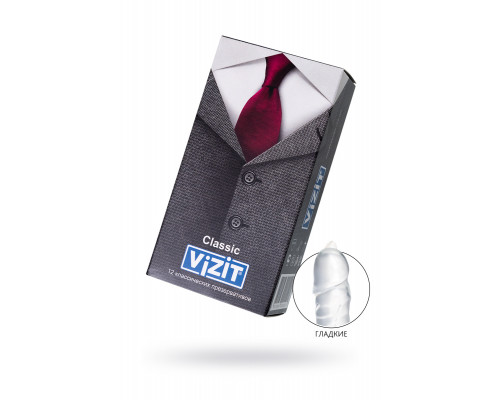 Презервативы VIZIT Classic Классические 12 шт, латекс, 18 см