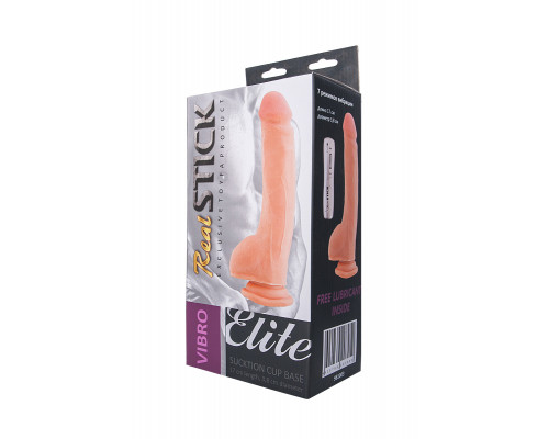 Реалистичный вибратор TOYFA RealStick Elite Vibro, TPR, телесный, 7 режимов вибрации, 24 см