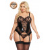 Корсет с пажами и стринги SoftLine Collection Jessica, черный, XXL