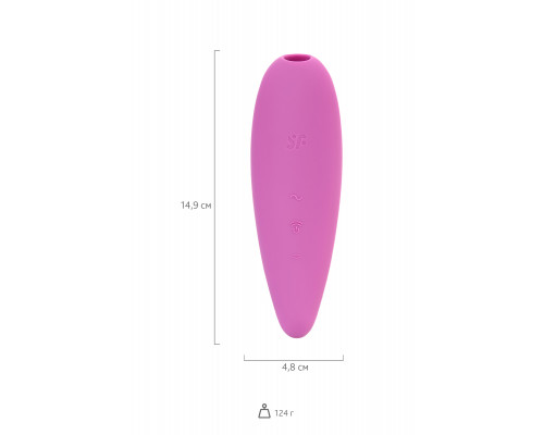 Вакуум-волновой бесконтактный стимулятор клитора Satisfyer Curvy 3+, силикон, розовый, 14,5 см.