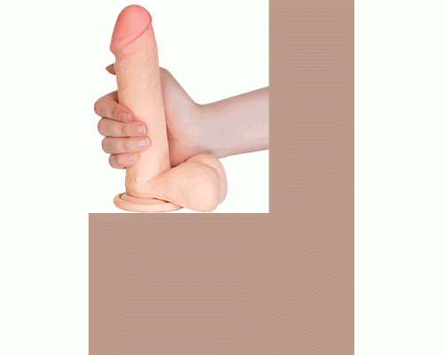 Реалистичный вибратор TOYFA RealStick Elite Vibro, TPR, телесный, 7 режимов вибрации, 20 см