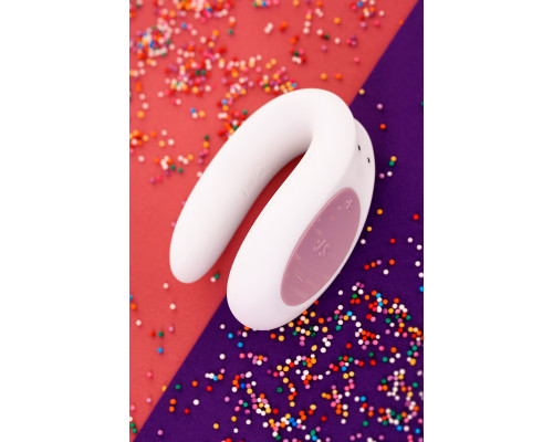Многофункциональный стимулятор для пар Satisfyer Partner Double Joy, силикон, белый, 18 см.