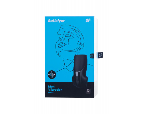 Мастурбатор нереалистичный Satisfyer Men Vibration, силикон, чёрный, 14,5 см.