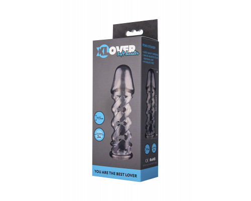 Насадка ToyFa XLover, для увеличения размера,TPE, черная прозрачная, 11,5 см