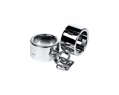 Наручники широкие, TOYFA Metal, серебристые