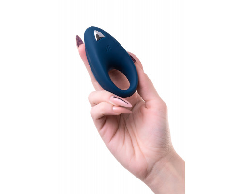 Эрекционное кольцо на пенис Satisfyer Powerful, силикон, синий, 9 см.