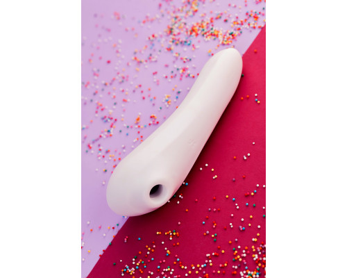 Вакуум-волновой бесконтактный стимулятор клитора Satisfyer Dual Pleasure, силикон, белый, 17,9 см.