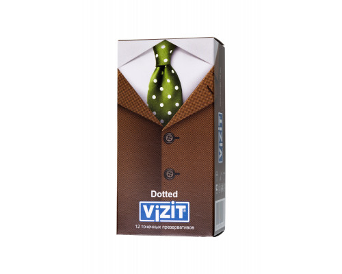 Презервативы VIZIT Dotted Точечные 12 шт, латекс, 18 см