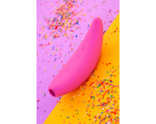 Вакуум-волновой бесконтактный стимулятор клитора Satisfyer Curvy 3+, силикон, розовый, 14,5 см.