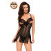 Ночная сорочка с открытой грудью и стринги SoftLine Collection Lilith, чёрный, M/L