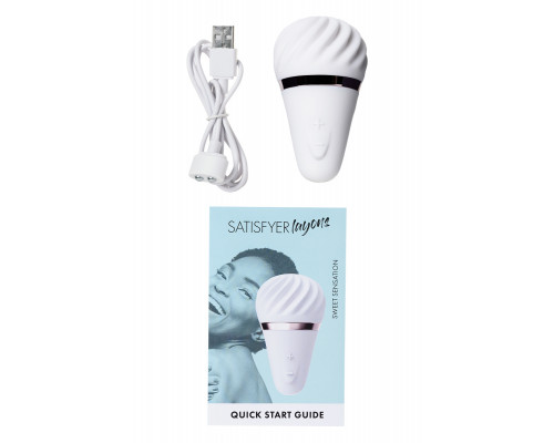 Вибромассажер Satisfyer  Layon 4, Sweet sensation, силикон, белый, 9,6 см.