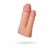 Насадка TOYFA XLover Double Pleasure  реалистичная для двойного проникновения , TPR, телесный, 19 см