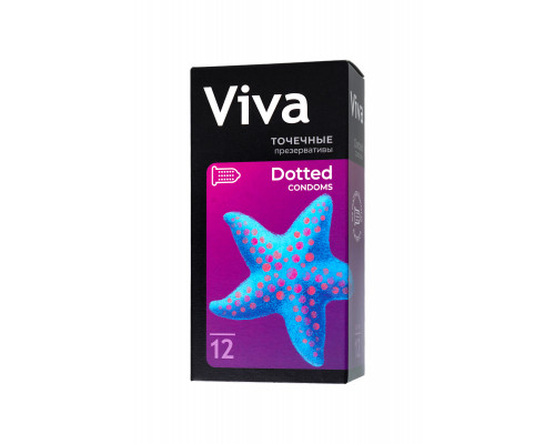 Презервативы VIVA  Точечные 12 шт, латекс, 18,5 см
