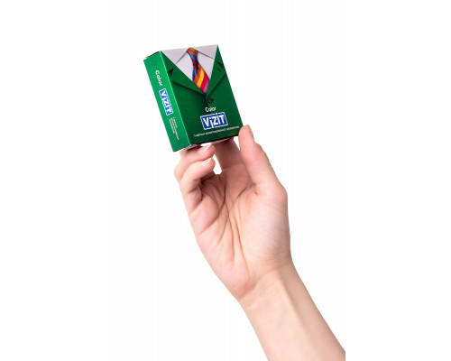 Презервативы VIZIT Color Цветные ароматизированные 3 шт, латекс, 18 см