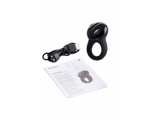 Эрекционное кольцо на пенис Satisfyer Signet, силикон, черный, 8 см.