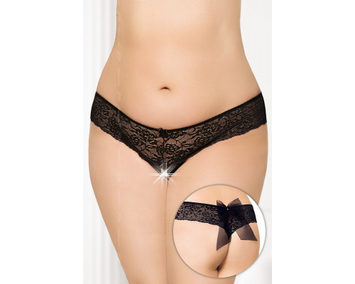 Трусики с бантом SoftLine Collection, чёрный, XXXL