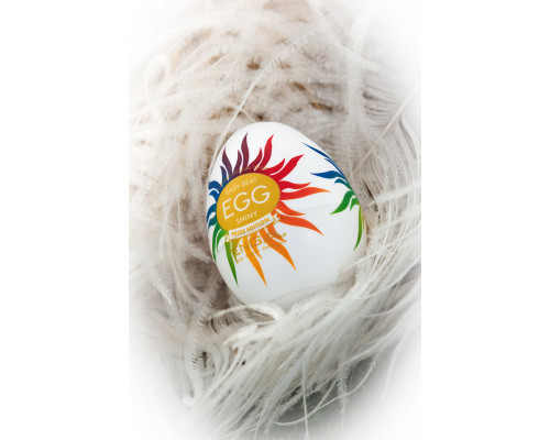 Нереалистичный мастурбатор TENGA Egg  Shiny Pride Edition, TPE, белый, 6,1 см