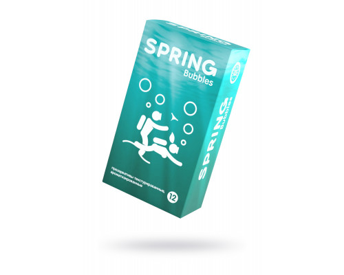 Презервативы Spring Bubbles, с точечной поверхностью, латекс, 17,5 см, 12 шт