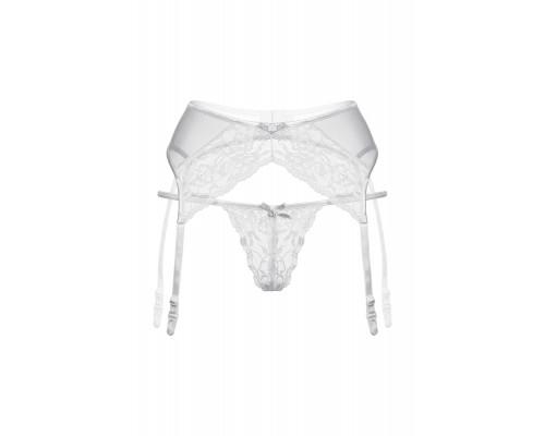 Пояс для чулок и стринги кружевные SoftLine Collection, белый, S/M