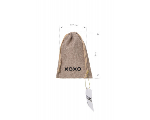 Мешочек XOXO, текстиль, коричневый, 18*12,5 см