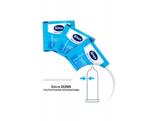 Презервативы Ritex, extra dunn, ультратонкие, латекс, 18 см, 5,3 см, 3 шт.