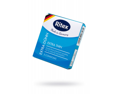Презервативы Ritex, extra dunn, ультратонкие, латекс, 18 см, 5,3 см, 3 шт.