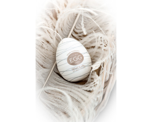 Нереалистичный мастурбатор TENGA № 6 Silky, TPE, белый, 6,1 см