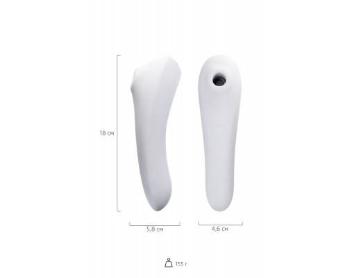 Вакуум-волновой бесконтактный стимулятор клитора Satisfyer Dual Pleasure, силикон, белый, 17,9 см.