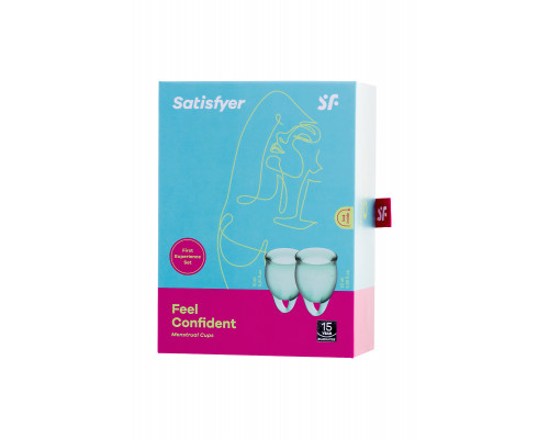 Менструальная чаша Satisfyer Feel Confident, 2 шт в наборе, силикон, зеленый