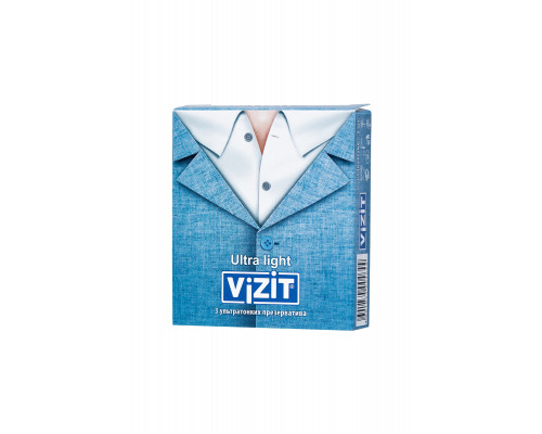 Презервативы VIZIT Ultra light Ультратонкие 3 шт, латекс, 18 см