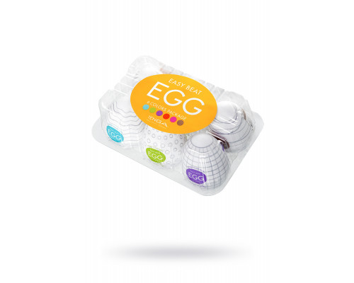Набор нереалистиынх мастурбаторорв TENGA  EGG, TPE, белый, 6,1 см, 6 шт