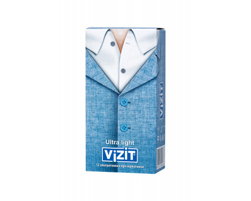Презервативы VIZIT Ultra light Ультратонкие 12 шт, латекс, 18 см