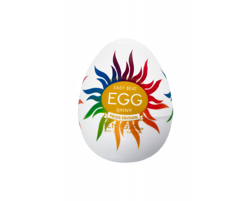 Нереалистичный мастурбатор TENGA Egg  Shiny Pride Edition, TPE, белый, 6,1 см