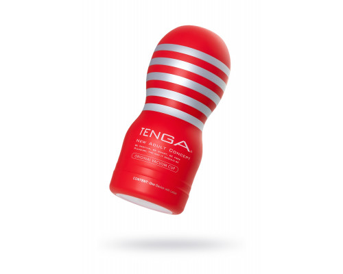 Нереалистичный мастурбатор TENGA  Original Vacuum Cup, TPE, белый, 18 см