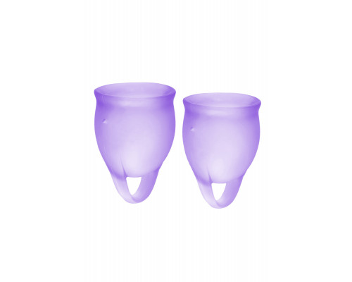 Менструальная чаша Satisfyer Feel Confident, 2 шт в наборе, силикон, фиолетовый