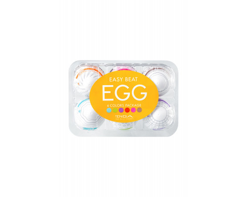 Набор нереалистиынх мастурбаторорв TENGA  EGG, TPE, белый, 6,1 см, 6 шт